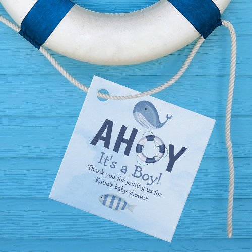 Ahoy Its a Boy Ocean Animals Coastal Baby Shower Favor Tags