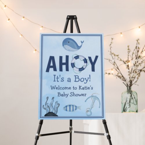 Ahoy Its a Boy Ocean Animals Coastal Baby Shower Foam Board