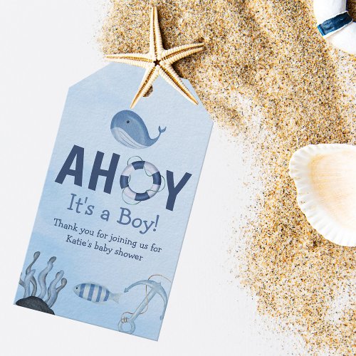Ahoy Its a Boy Ocean Animals Coastal Baby Shower Gift Tags