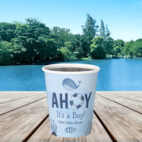 Ahoy Its a Boy Ocean Animals Coastal Baby Shower Paper Cups