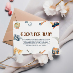 Ahoy It's A Boy Pirate Baby Shower Books For Baby Enclosure Card