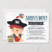 Ahoy It's A Boy Pirate Baby Shower by Mail Invitation (Front)
