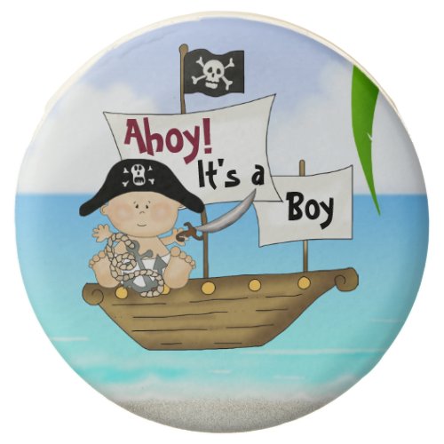 Ahoy Its a Boy Pirate Baby Shower Cookie Favors