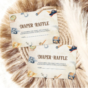 Ahoy It's A Boy Pirate Baby Shower Diaper Raffle Enclosure Card