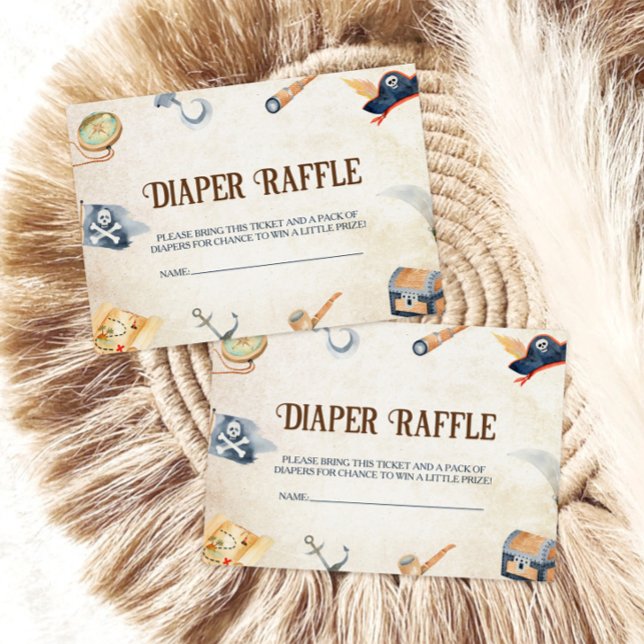 Ahoy It's A Boy Pirate Baby Shower Diaper Raffle Enclosure Card (Creator Uploaded)