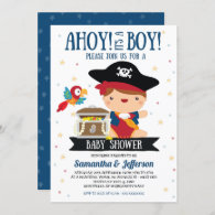 Ahoy It's A Boy Pirate Baby Shower Invitation