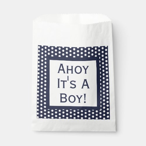 Ahoy Its A Boy Polka Dot Favor Bag