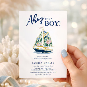 Ahoy it's a Boy! Riviera Coastal Baby Shower Invitation