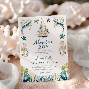 Ahoy it's a Boy! Riviera Coastal Baby Shower Invitation