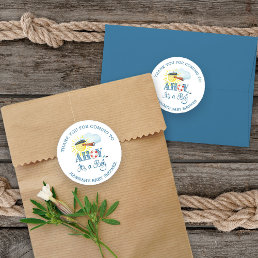 Ahoy It&#39;s a Boy Thank You Baby Shower Favor Classic Round Sticker