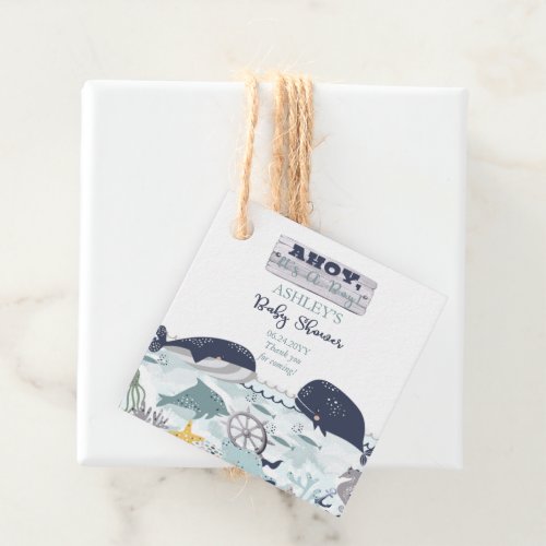 Ahoy Its A Boy Under the Sea Baby Shower Favor Tags