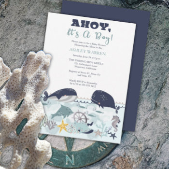 Ahoy It's A Boy Under The Sea Baby Shower Invitation by holidayhearts at Zazzle