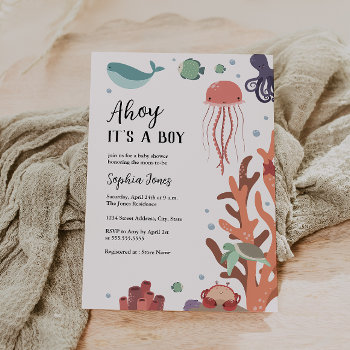 Ahoy It's A Boy Under The Sea Baby Shower Invitation by LittleBayleigh at Zazzle