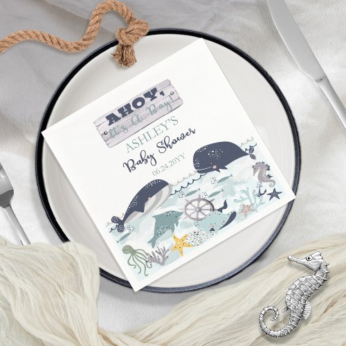 Ahoy Its A Boy Under the Sea Baby Shower Napkins