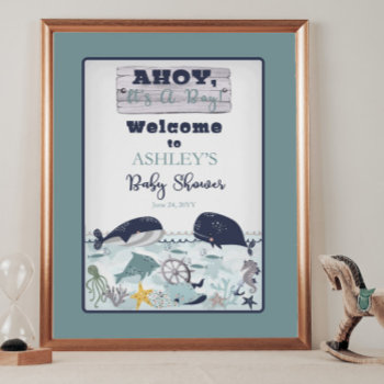 Ahoy It's A Boy Under The Sea Baby Shower Poster by holidayhearts at Zazzle