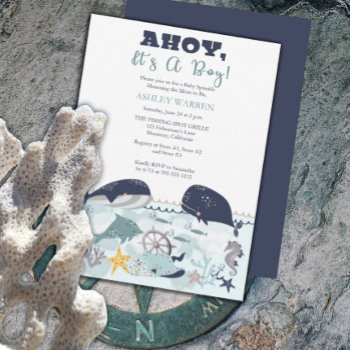 Ahoy It's A Boy Under The Sea Baby Sprinkle Shower Invitation by holidayhearts at Zazzle