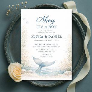 Ahoy It's a Boy Under the Sea Couples Baby Shower Invitation