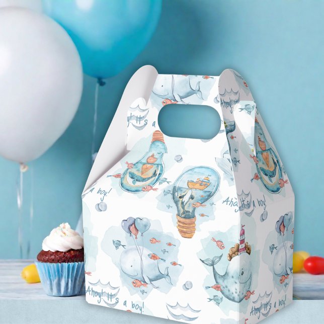 Ahoy It's A Boy Whale Baby Shower Guest Favor Boxes (Ahoy It's A Boy Whale Baby Shower Guest Favor Boxes
)