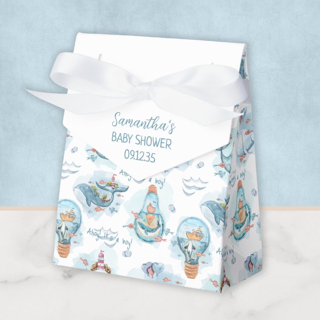 Ahoy It's A Boy Whale Baby Shower Personalized Favor Boxes (Ahoy It's A Boy Whale Baby Shower Personalized Favor Boxes
)