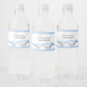 Ahoy It's a Boy Whale Baby Shower Water Bottle Label