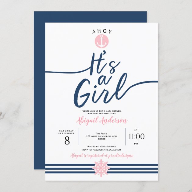 Zazzle nautical sale baby shower invitations