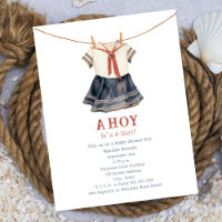 Ahoy It's A Girl Vintage Sailor Suit Baby Shower