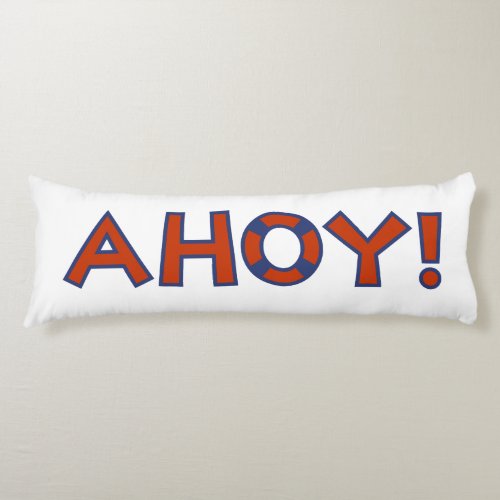 AHOY Lifebuoy Ring Type Design Red and Blue Body Pillow