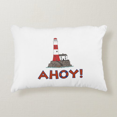 AHOY Lifebuoy Ring TypeLighthouse Accent Pillow