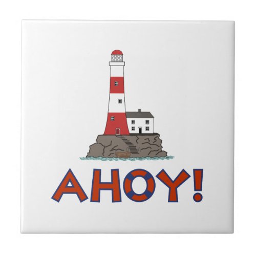 AHOY Lifebuoy Ring TypeLighthouse Ceramic Tile