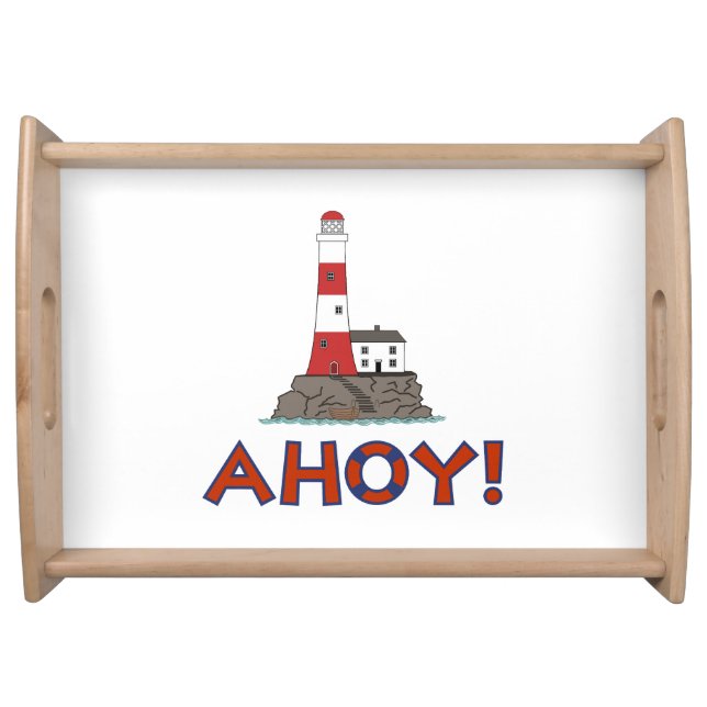 AHOY! Lifebuoy Ring Type+Lighthouse Serving Tray (Front)