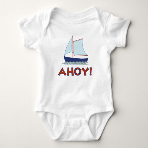 AHOY Lifebuoy Ring TypeSailboat Baby Bodysuit