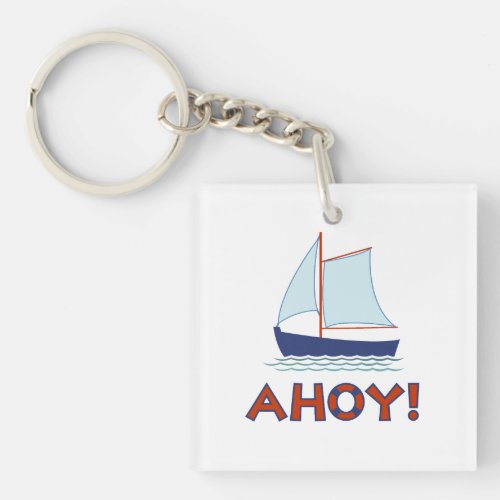 AHOY Lifebuoy Ring TypeSailboat Keychain