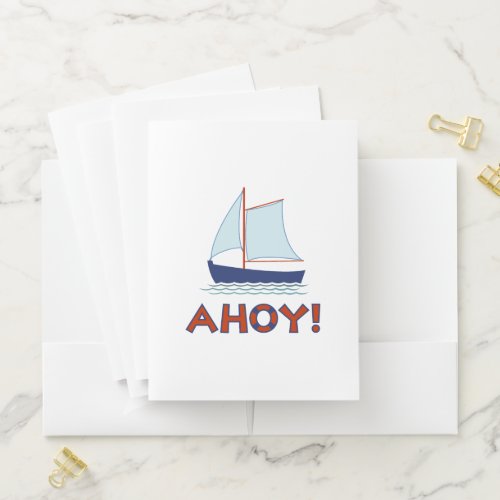 AHOY Lifebuoy Ring TypeSailboat Pocket Folder