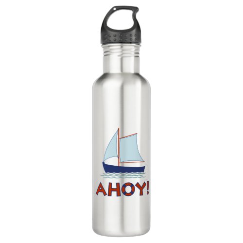 AHOY Lifebuoy Ring TypeSailboat Stainless Steel Water Bottle