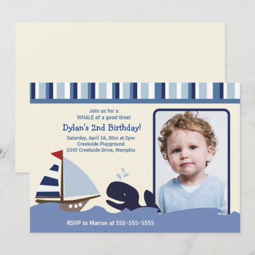 Ahoy Mate 5x7 Birthday Photo Invitation