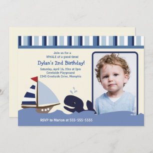 Ahoy Mate 5x7 Birthday Photo Invitation
