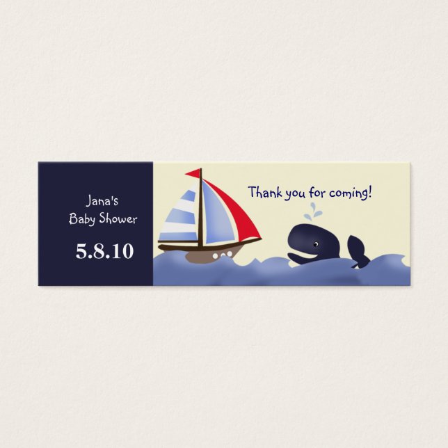 Ahoy Mate Red Sail Favor Tag (Front)