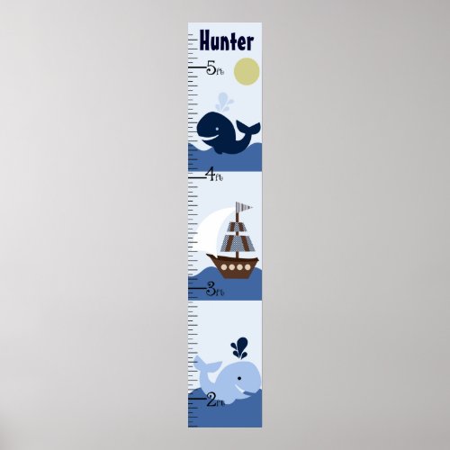 Ahoy MateSailboatWhale Growth Chart Keep at 8x44