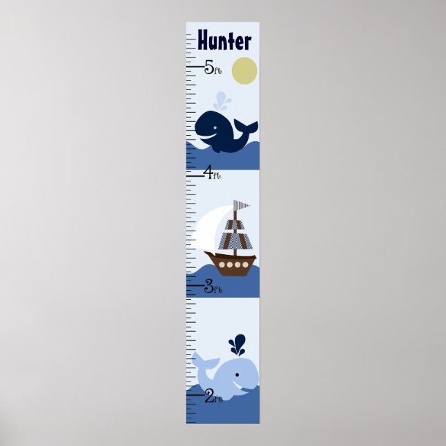 Ahoy Mate/Sailboat/Whale Growth Chart Keep at 8x44 (Front)