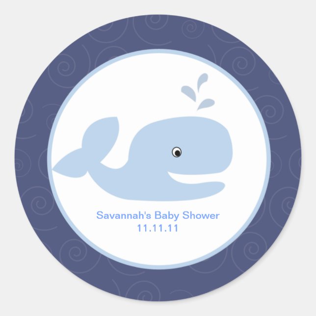 Ahoy Mate Whale Favor Stickers 3-inch (Front)