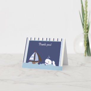 AHOY MATE White Whale Folded Thank you note