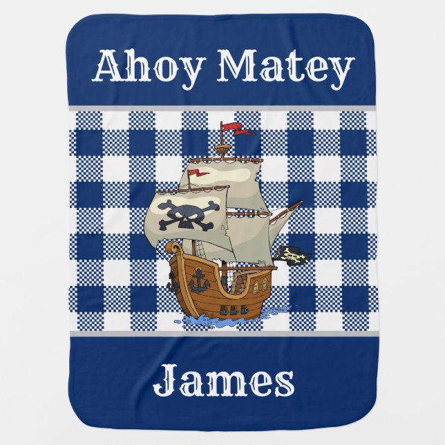 Ahoy Matey Baby Blanket (Front)