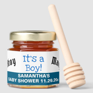 Ahoy Matey Blue It's a Boy Baby Shower  Honey Jar Favors
