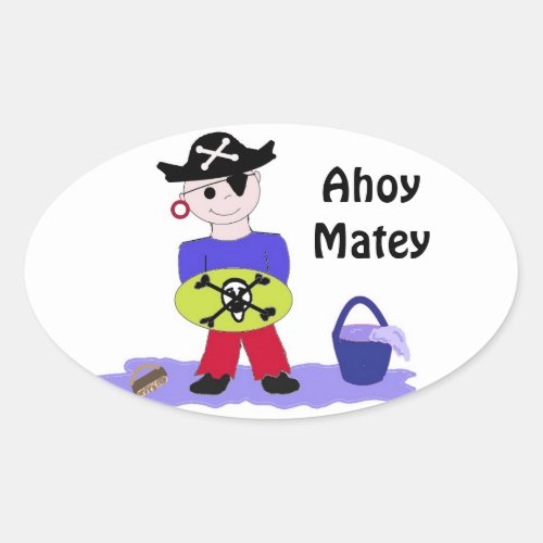 Ahoy Matey Oval Sticker