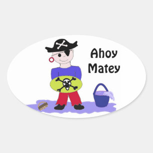 Ahoy Matey Oval Sticker