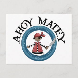 Ahoy Matey Patcheye Pirate Postcard