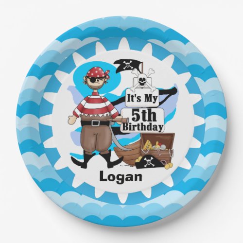 Ahoy Matey Pirate 5th Happy Birthday Paper Plates