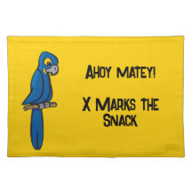 Ahoy Matey Pirate Parrot Cartoon, Funny Macaw Bird