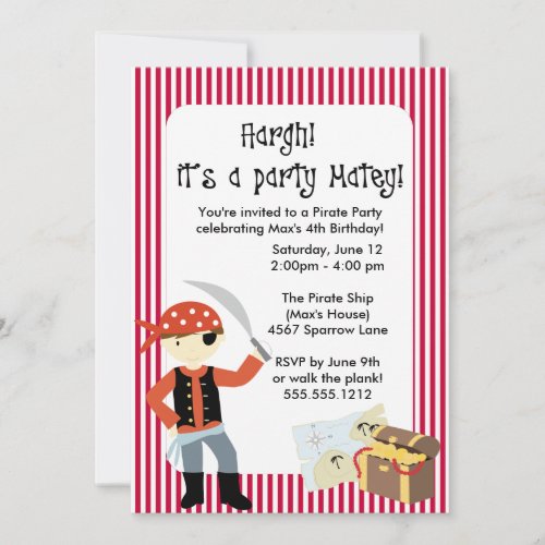 {ahoy, matey!} pirate party invitation
