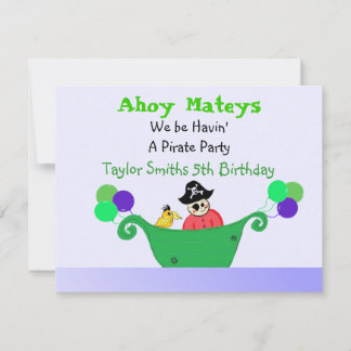 Ahoy Mateys Pirate Party Invitation